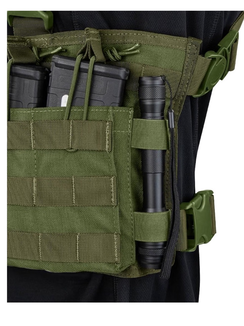 Modular Olive Chest Rig Harness for Men - Airsoft - Picture 4 of 11